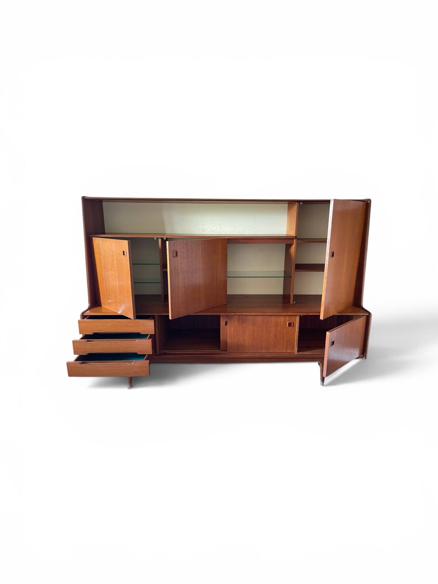 Scandinavian vintage teak library enfilade Denmark design -1960