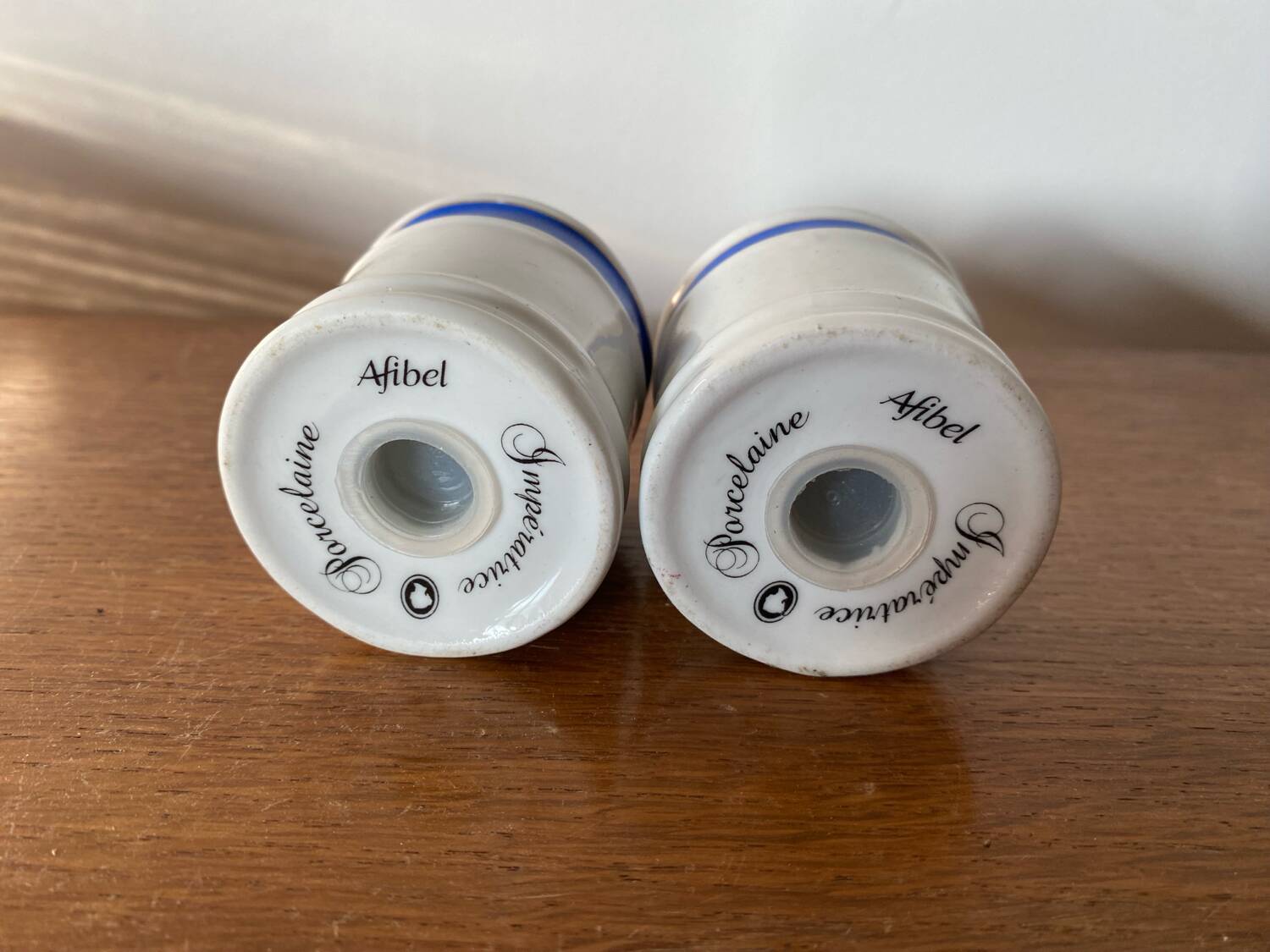 Salt & pepper shakers afibel porcelain empress made in france vintage