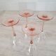 4 Verres à Eau ou Vin / verre à pied Rose