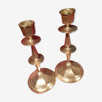 2 copper candlesticks from the early 20th century