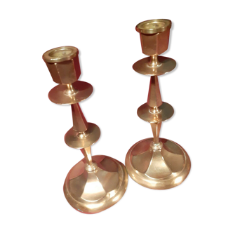 2 copper candlesticks from the early 20th century