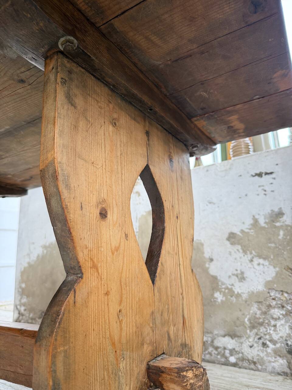 Monastery-style farmhouse table, pine, 210cm