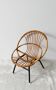 Children's rattan basket armchair, metal legs