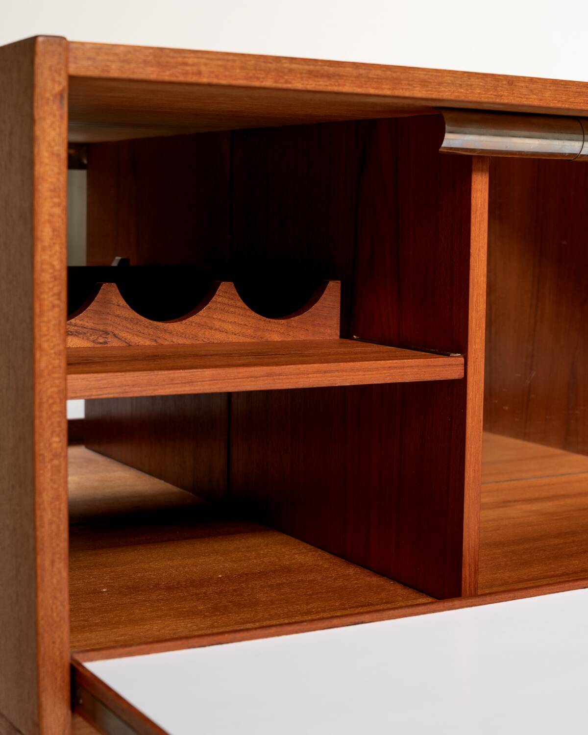 Teak Bar Cabinet with Drop-Down Door, Scandinavia, 1960s