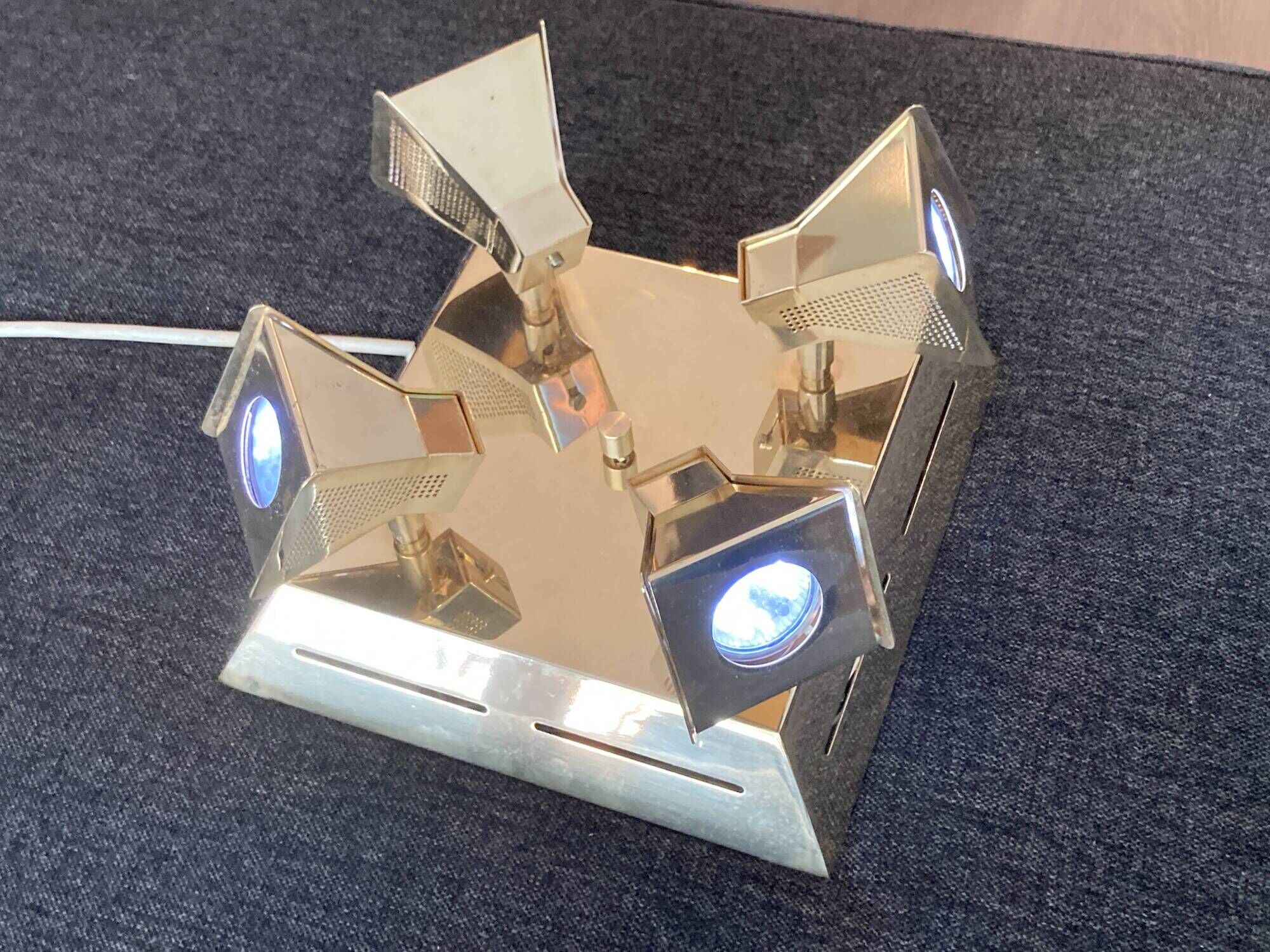 Vintage brass ceiling light OMI – Space Age design from the 1970s