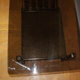 Table basse en fer forgé et cuir vers 1970