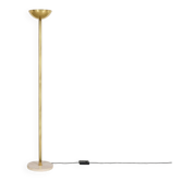 Brass and Burgundy stone floor lamp circa 1970