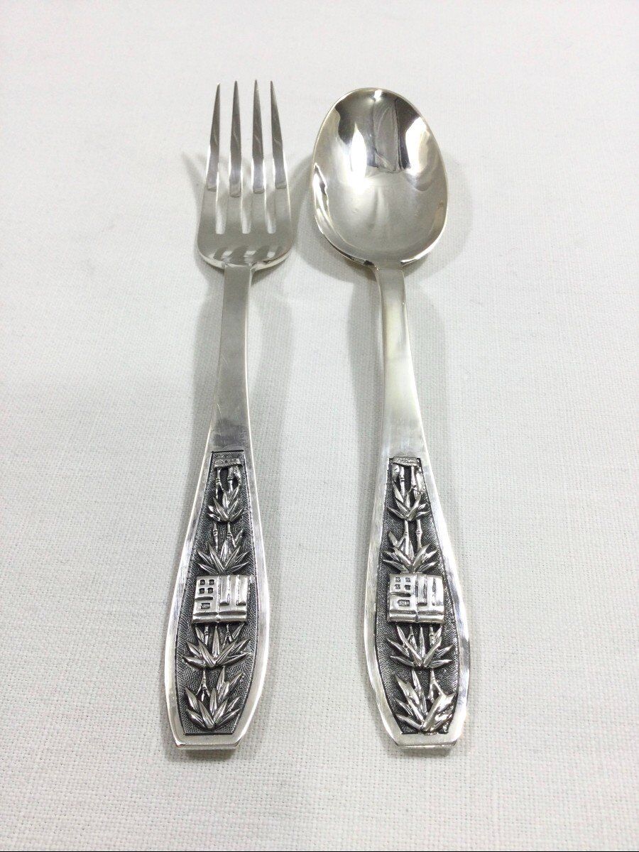 Silver child cutlery, Indochina