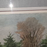 Gravure sous verre groupe de cyclistes