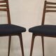 Pair of Scandinavian chairs seated night blue fabric restored, year 60.