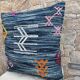 Moroccan Kilim cushion cover: Handmade wool cushion.