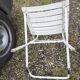 Pair of iron and old wood garden chairs