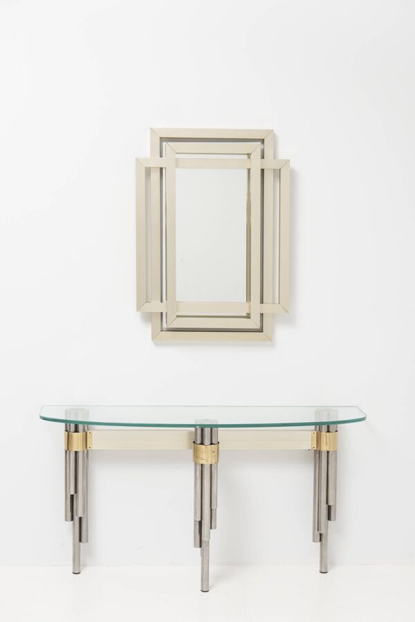 Miroir sculptural en laiton - Philippe Jean