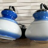 Suspension opaline monte et descends, vintage, années 70