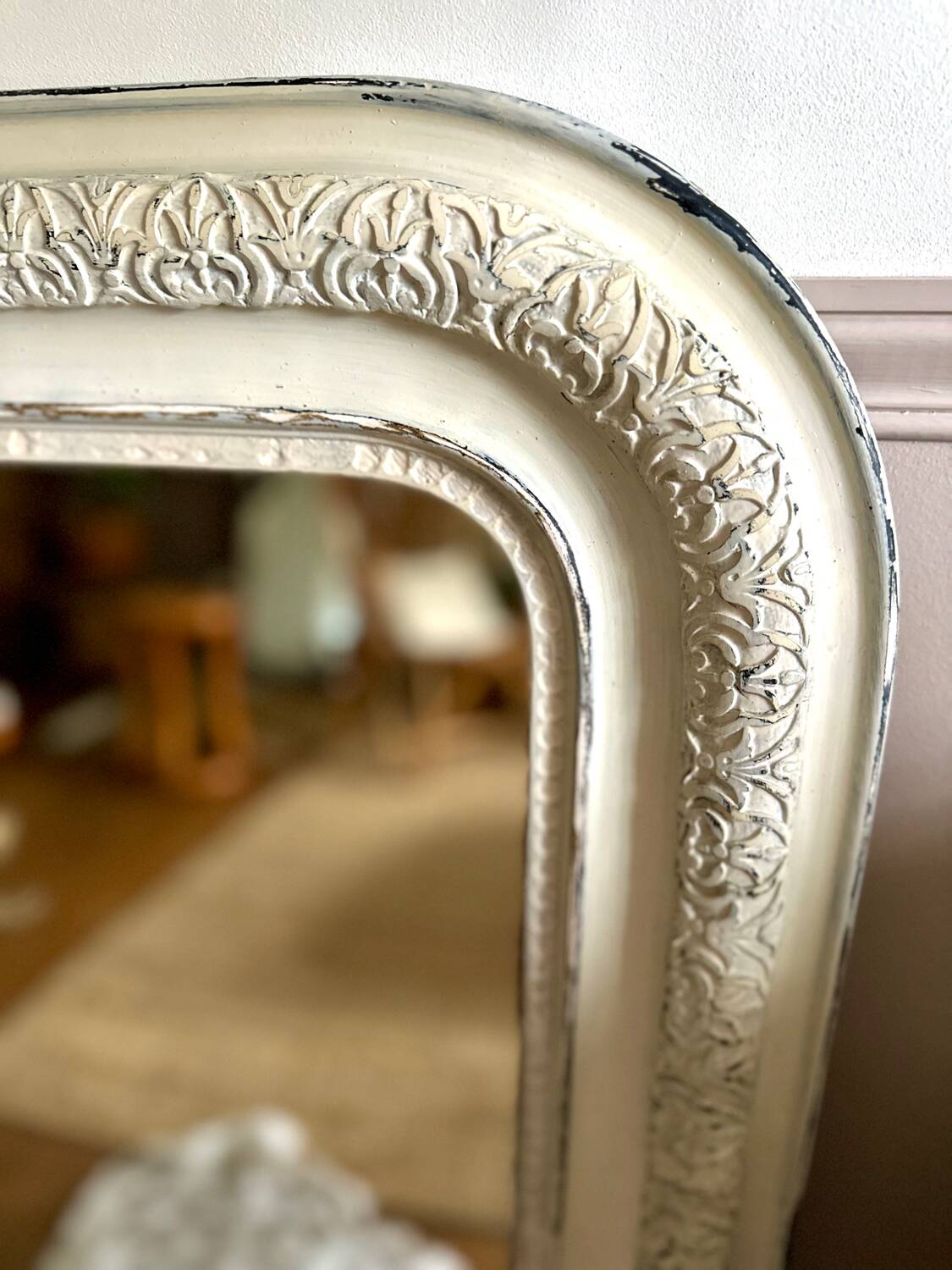 Antique Louis Philippe trumeau mirror 104 x74