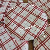 5 old checkered flat plates