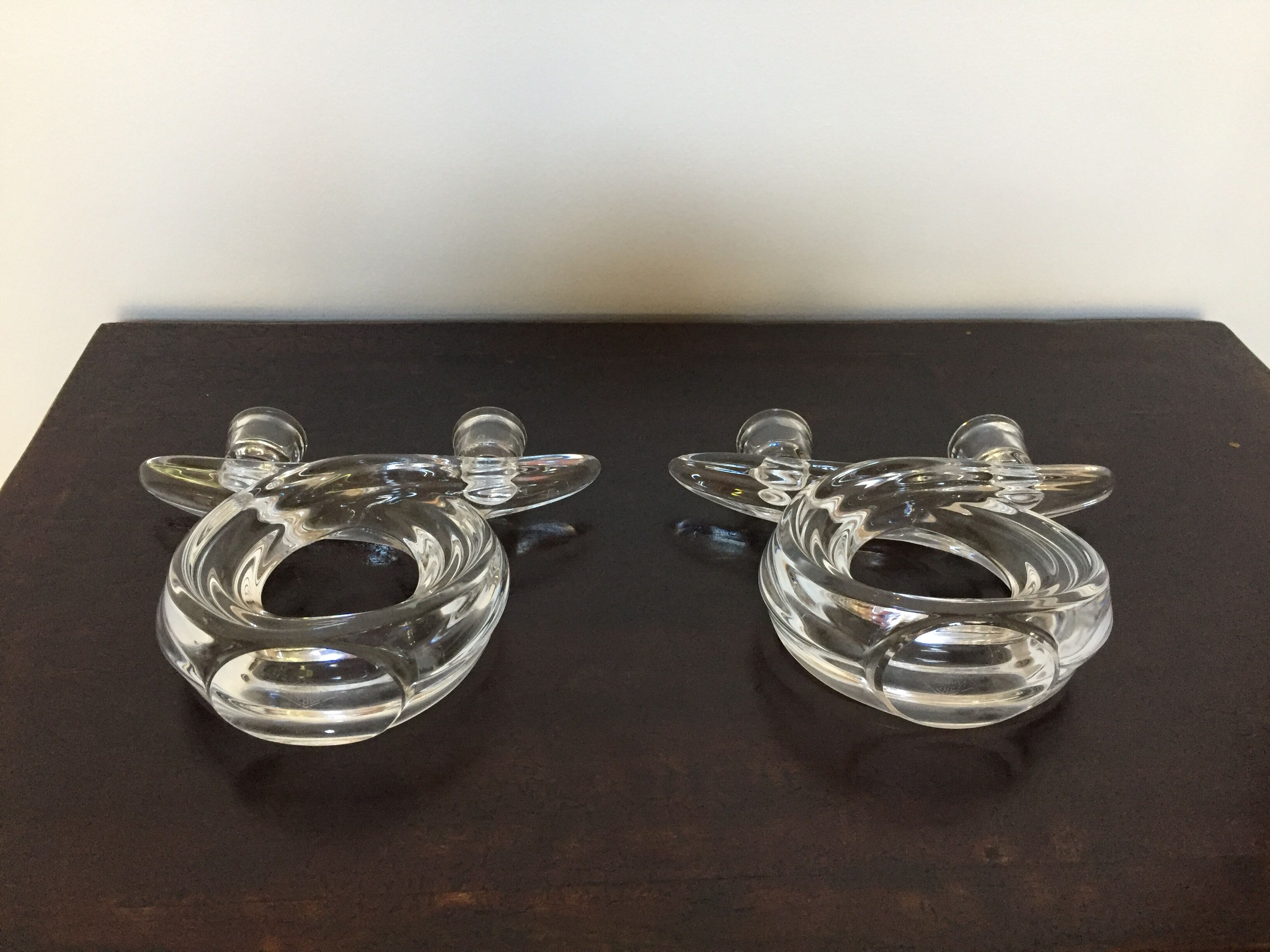 Pair of Art Deco Cristallerie de Vannes candlesticks