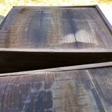 Antique solid cherry farmhouse table with 3 drawers and 2 pulls