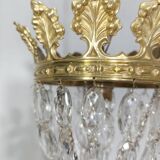 Lámpara de techo de cristales. España, 1950s.