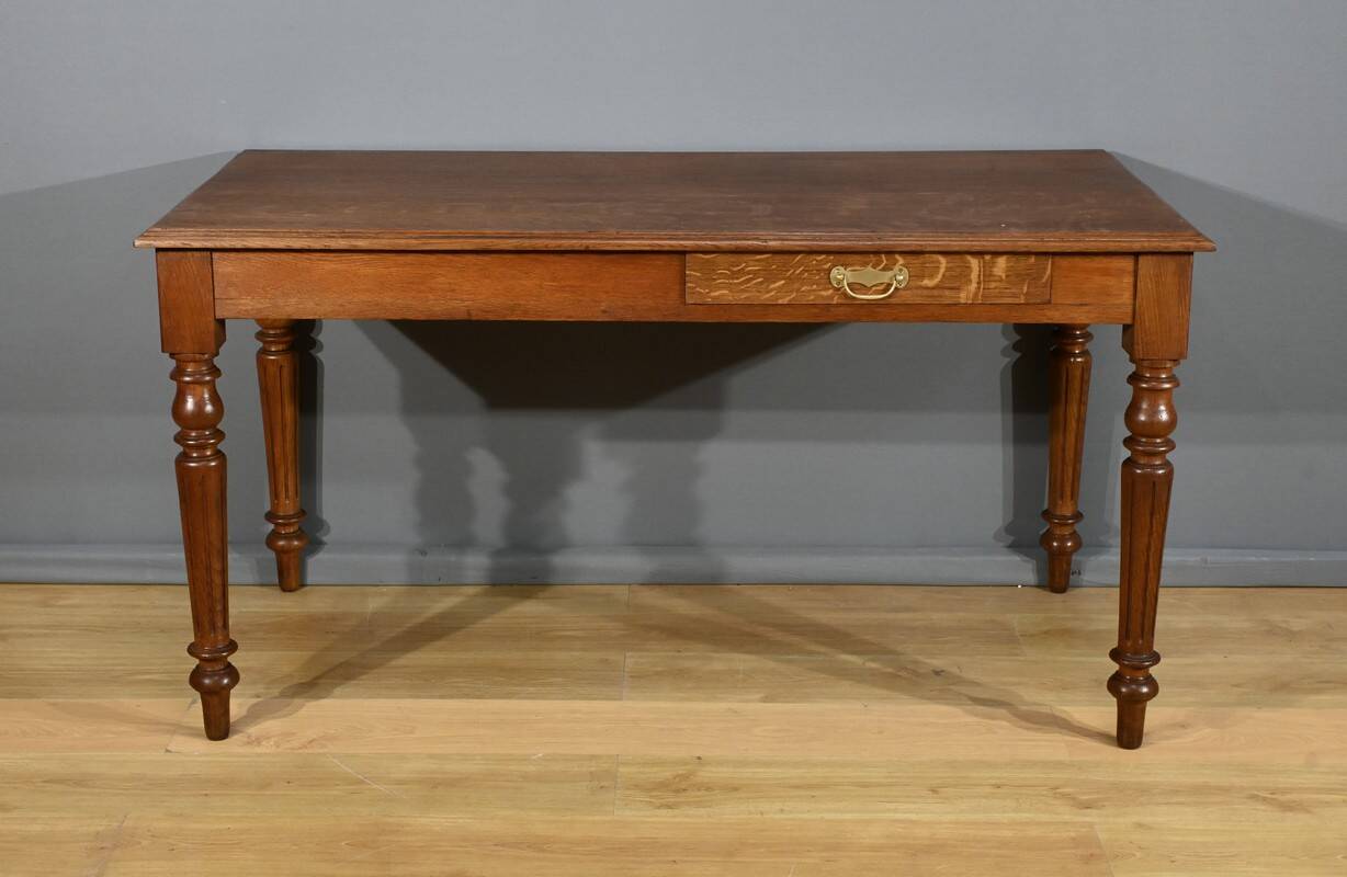 Oak Vis-à-vis Desk – Late 19th Century