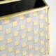 1980s newspaper rack made of brass and wood in Hollywood Regecy design