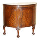 Antique Half-Moon Buffet in Flamed Hardwood, Cluster and Ball Legs, Restored