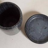 2-piece black marble desk set from the 1970s