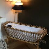 Vintage rattan cradle