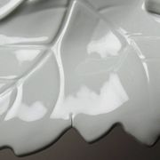 Coupe feuille de vigne vintage en porcelaine céladon de L. Michelaud Limoges