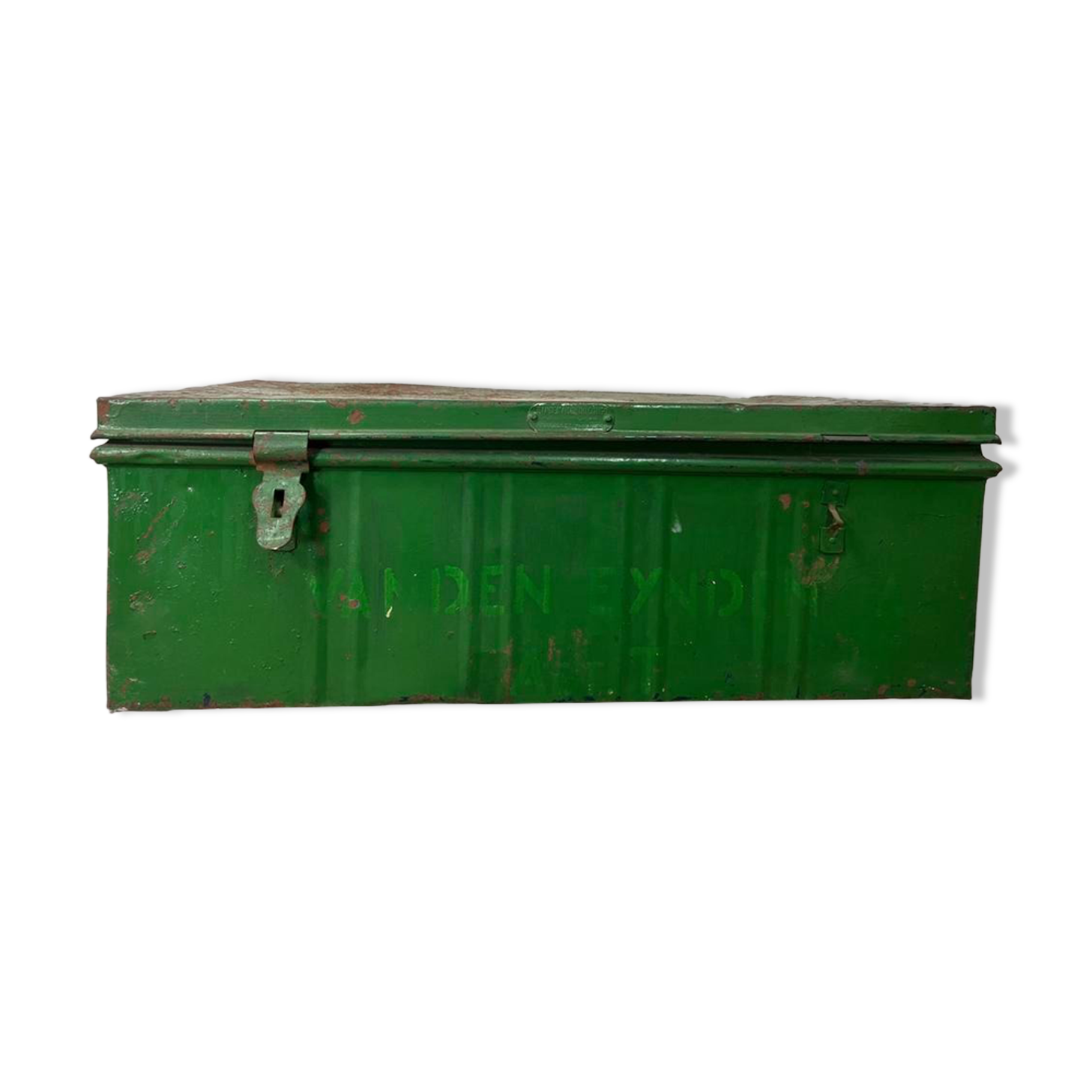 Vintage green industrial trunk