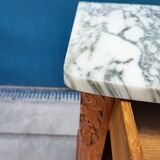 Bedside table marble top art-deco style