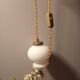 Suspension baladeuse verre cintré opalin blanc , style art déco