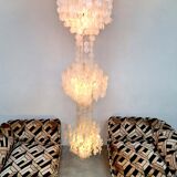 Vintage Capiz shell chandelier pendant lamp