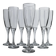Lot of 8 vintage champagne flutes from the 1980s, transparent glass, twisted stem.