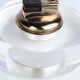 Table lighter in plexiglass and gold metal, Crespi style, 1970s.
