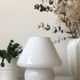 Murano "Vetri" white mushroom with touring stripes