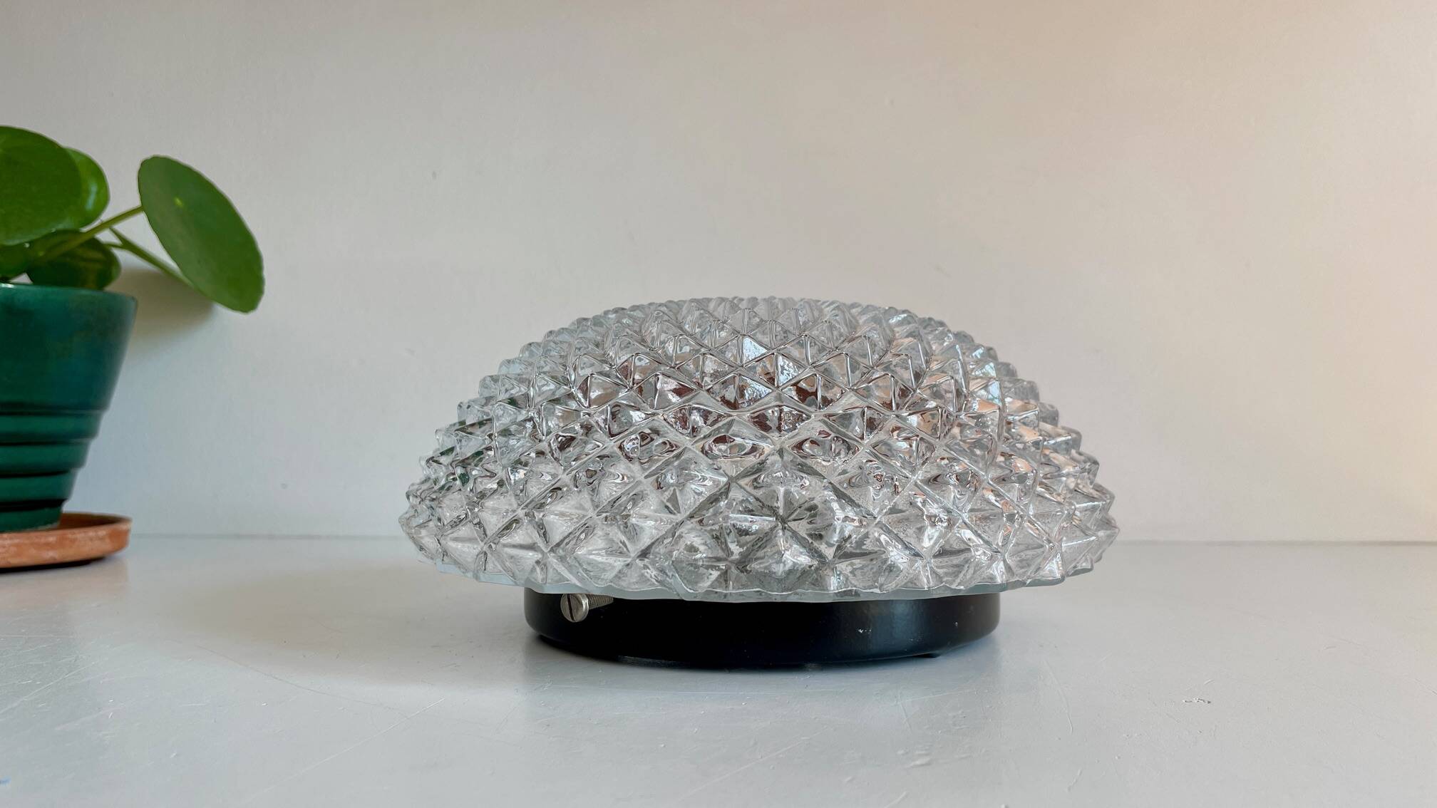APPLIQUE Semi-Crystal Ceiling Light 1950s
