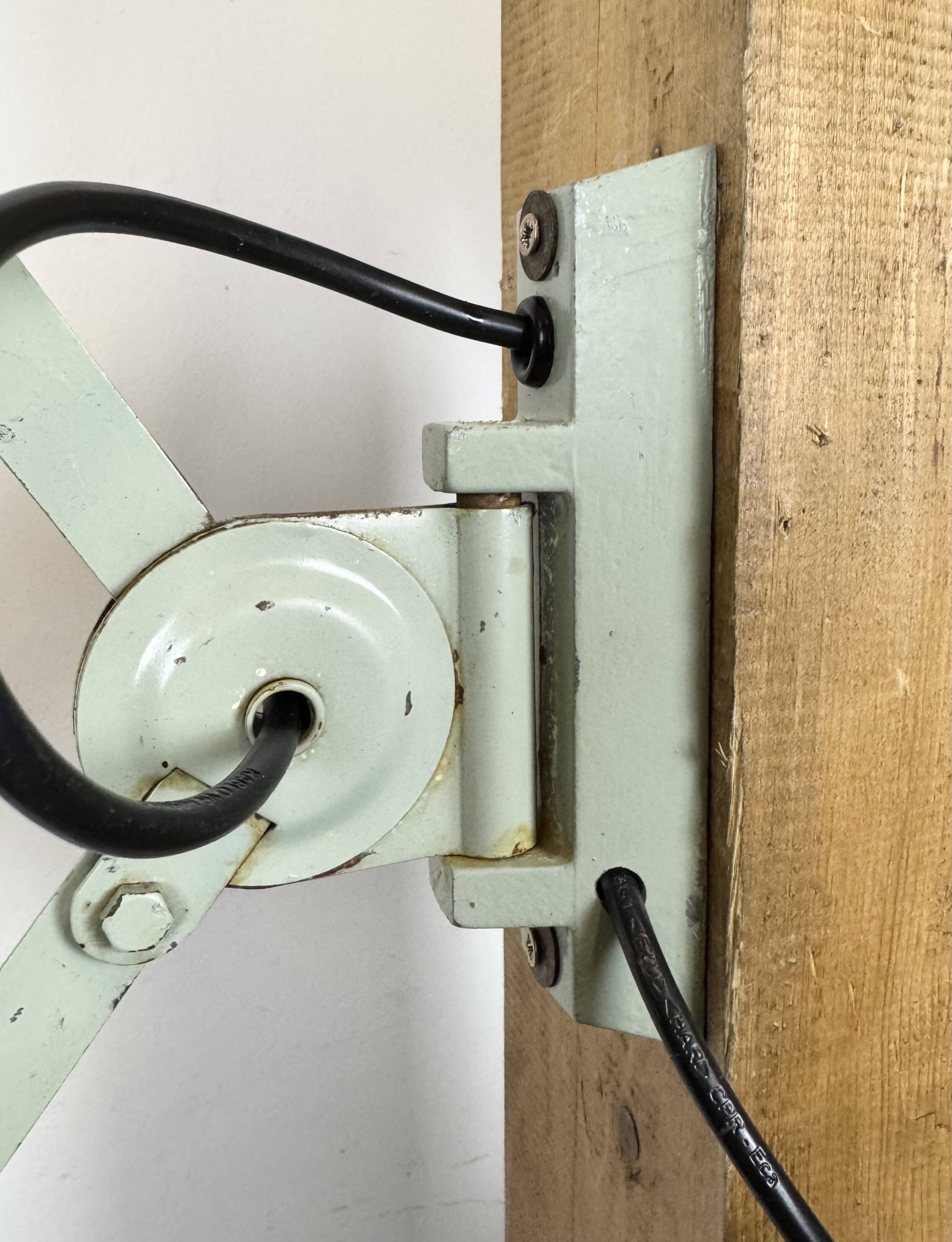 Industrial Black Enamel Scissor Wall Lamp, 1950s