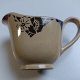 Badonviller art deco beige sauceboat with flowers