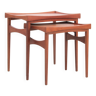2 Scandinavian teak side tables with removable top