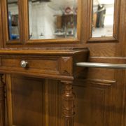 Napoleon III style walnut wardrobe, late 19th century, 3 mirrors, marble top, 8 coat hooks