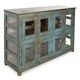 Glazed sideboard in patinated solid wood