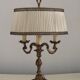 Bronze French Antique Art Nouveau 3-Light Candelabra Lamp Pleated Shade