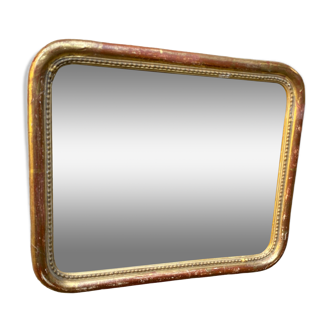 Louis-Philippe mirror gilded with gold leaf
