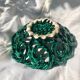 Large twisted green enamelled bowl