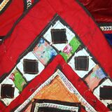 Handmade vintage Uzbek Suzani patchwork kilim 129cm x 227cm, 1960s