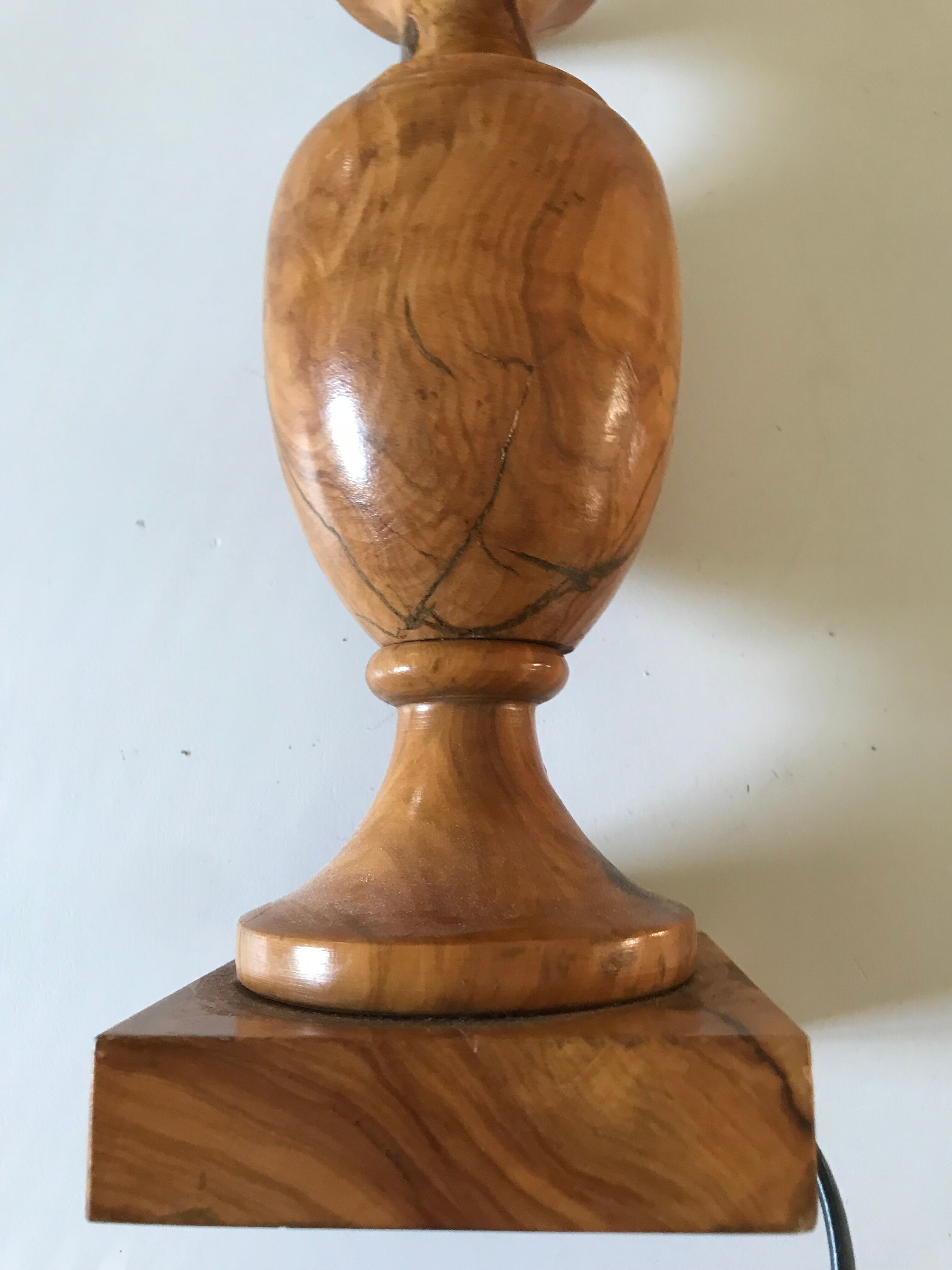 Vintage olive wood lamp