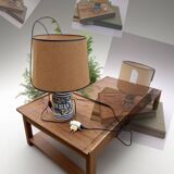 Lampe à poser en céramique peinte à la main – style provençal vintage