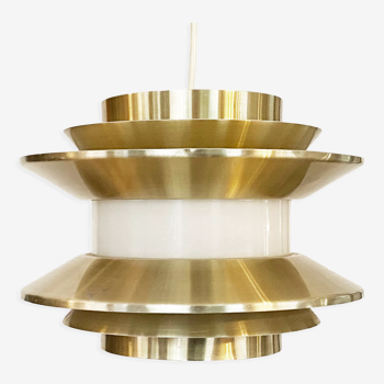 Pendant light "Trava" in golden aluminium by Carl Thore for Granhaga Metallindustri, Sweden 1970s