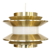 Pendant light "Trava" in golden aluminium by Carl Thore for Granhaga Metallindustri, Sweden 1970s